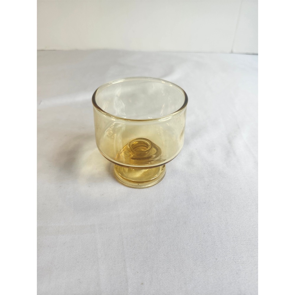 Vintage Amber Glass Snifter Cordial Glass Pedestal Base Mid Century Barware